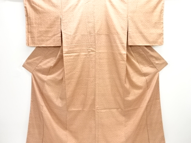 未使用品　のり散らしに小花着物模様手織り紬着物